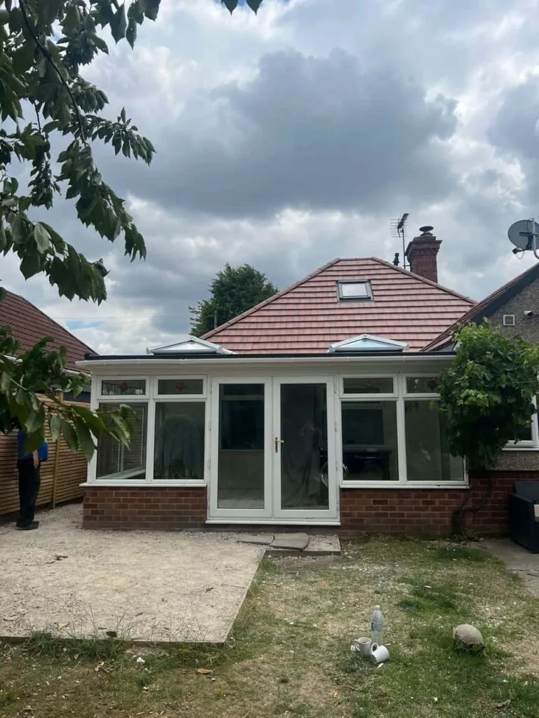 This is a photo of a hipped roof on a bungalow that has just had roof repairs carried out. Works carried out by Haverhill Roofing Repairs
